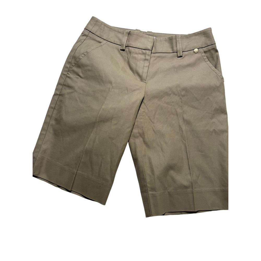 Trina Turk Walking Shorts‎ Women Size 0 Khaki Tan Cotton Blend Tailored Preppy